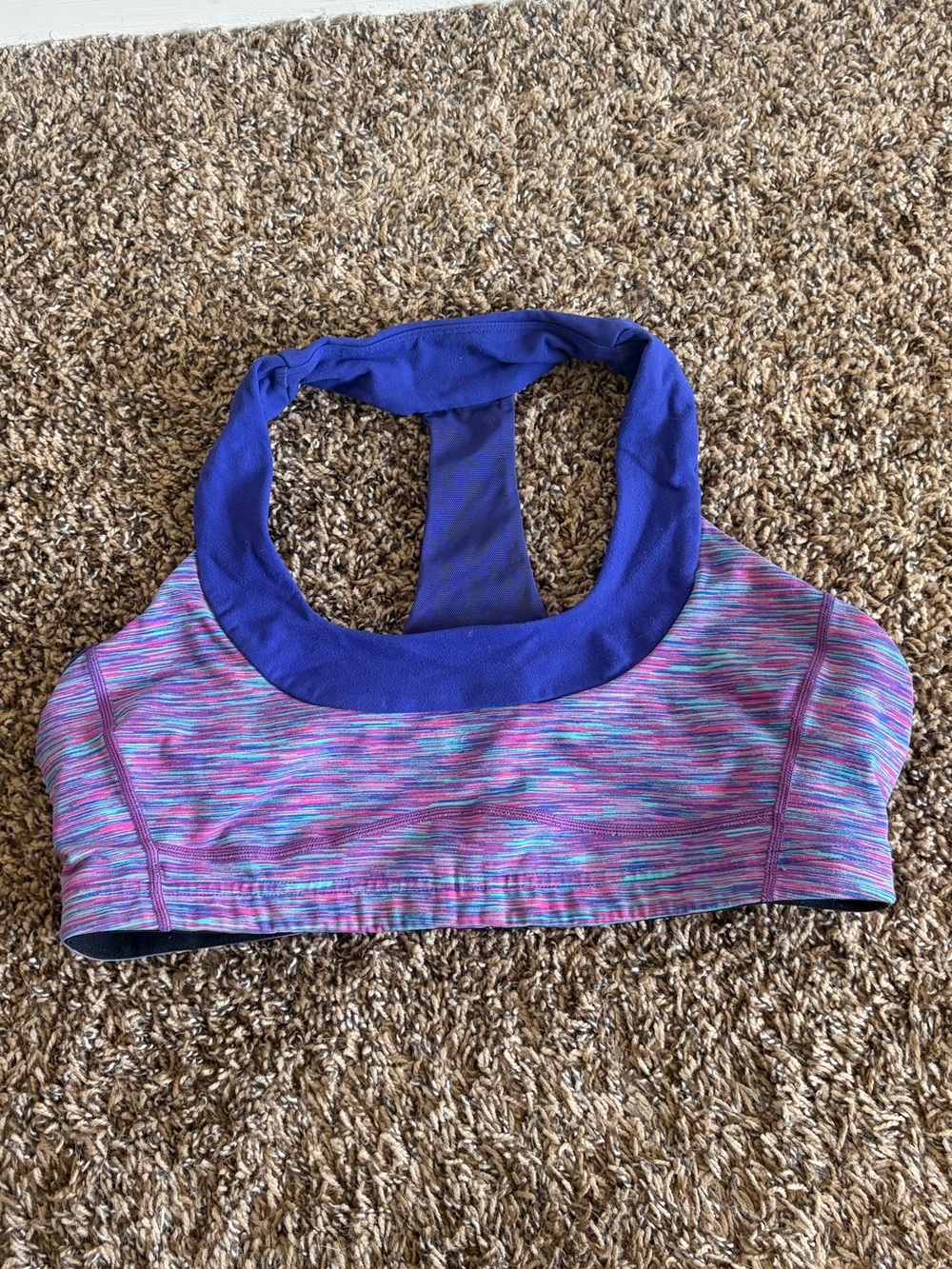 lululemon athletica Purple Multi-Striped Racerback Sports Bra